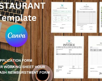 Digital Minimalist All in 1 Restaurant Template - CANVA Editable