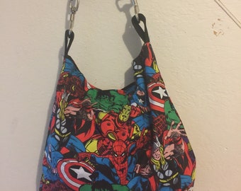Comic Book Super Hero Hulk spider man Avengers Slouch Hobo Handbag Travel  Teacher School bag