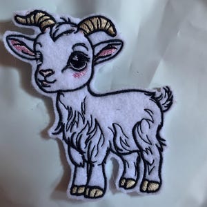 Goat patch farm animal homestead iron on patch Cute kids patch