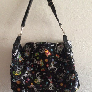 Tote Welpen Hunde Mops festliche niedliche Handtasche große Reißverschluss Canvas Tasche