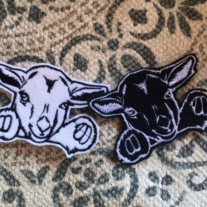 Goat patch goat applique black or white Pygmy Goat farm animal