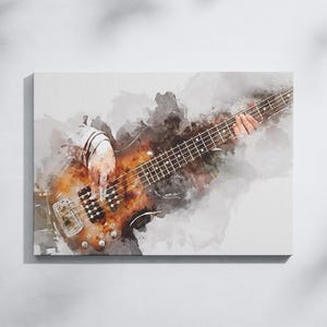 Guitar Wall Hanging, Gift for Guitarist Canvas, Music Wall Art, Music Lover Gift, Abstract Guitar Canvas Print, Music Studio Decor
