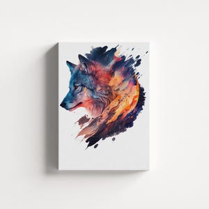 Wolf Canvas Print, Wolf Home Decoration, Farmhouse Decor, Animal Canvas Art, Wolf Painting Wall Art, Wolf Lover Gift, Extra Large Wall Art
