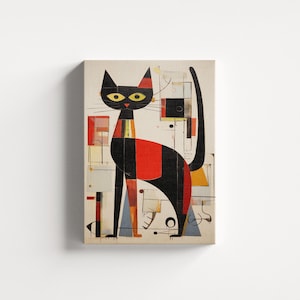 Large Cat Portrait Canvas Art, Gift for Cat Lovers, Animal Wall Art, Cat Wall Decor, High Quality Canvas Print, Trendy Wall Decor