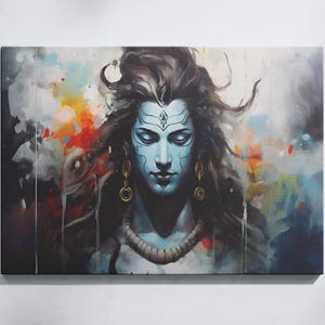 Lord Shiva Wall Art, Hinduism Canvas Print, Lord Shiva Poster, Hindu Decor, Spiritual Wall Art, Meditation Gift, Spiritual Home Decor
