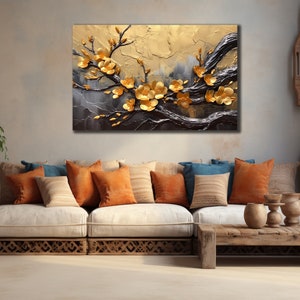 Flower Canvas Wall Art, Flower Wall Decor, Modern Canvas Print, Living Room Canvas, Ready to hang, Free Shipping, Spring Flower Print