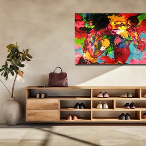 Leroy Neiman Rocky Balboa vs Apollo Leinwand, Rocky Balboa Poster, Boxen Figting Clup Wanddekoration, Fitnessstudio Kunstdrucke, Leinwand, moderne Wandkunst