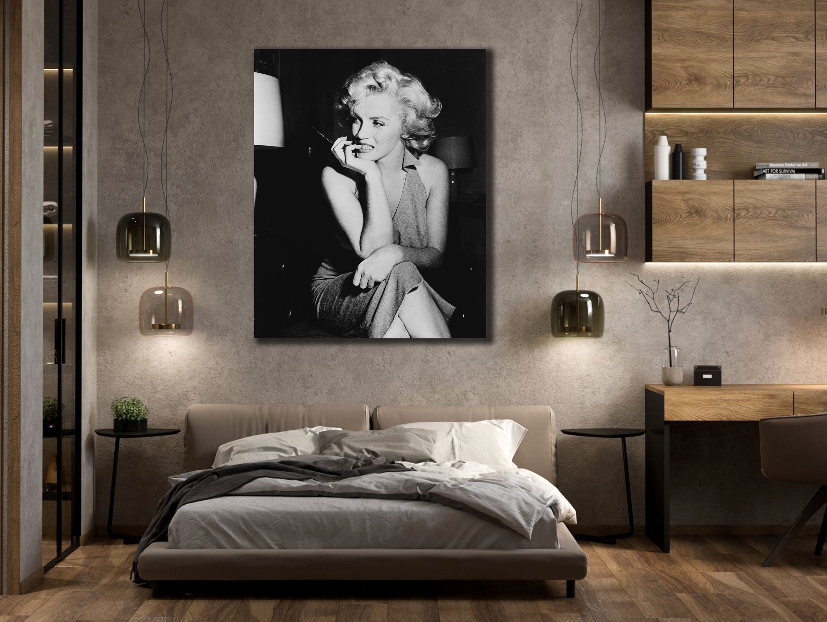 Black and White Marilyn Monroe Canvas Print, Office Wall Decor - Etsy