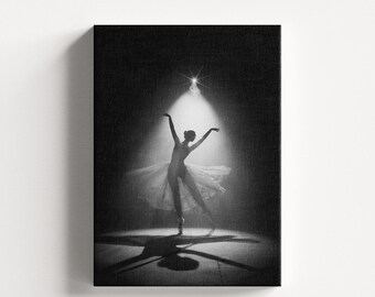 Ballerina Canvas Print, Dance Studio Decor, Ready to Hang