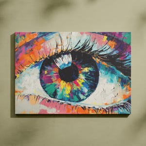Colorful Eye Canvas Print, Eye Painting Wall Art, Home Wall Decor, New Home Gift, Modern Wall Art, Colorful Wall Decor, Eye Wall Art