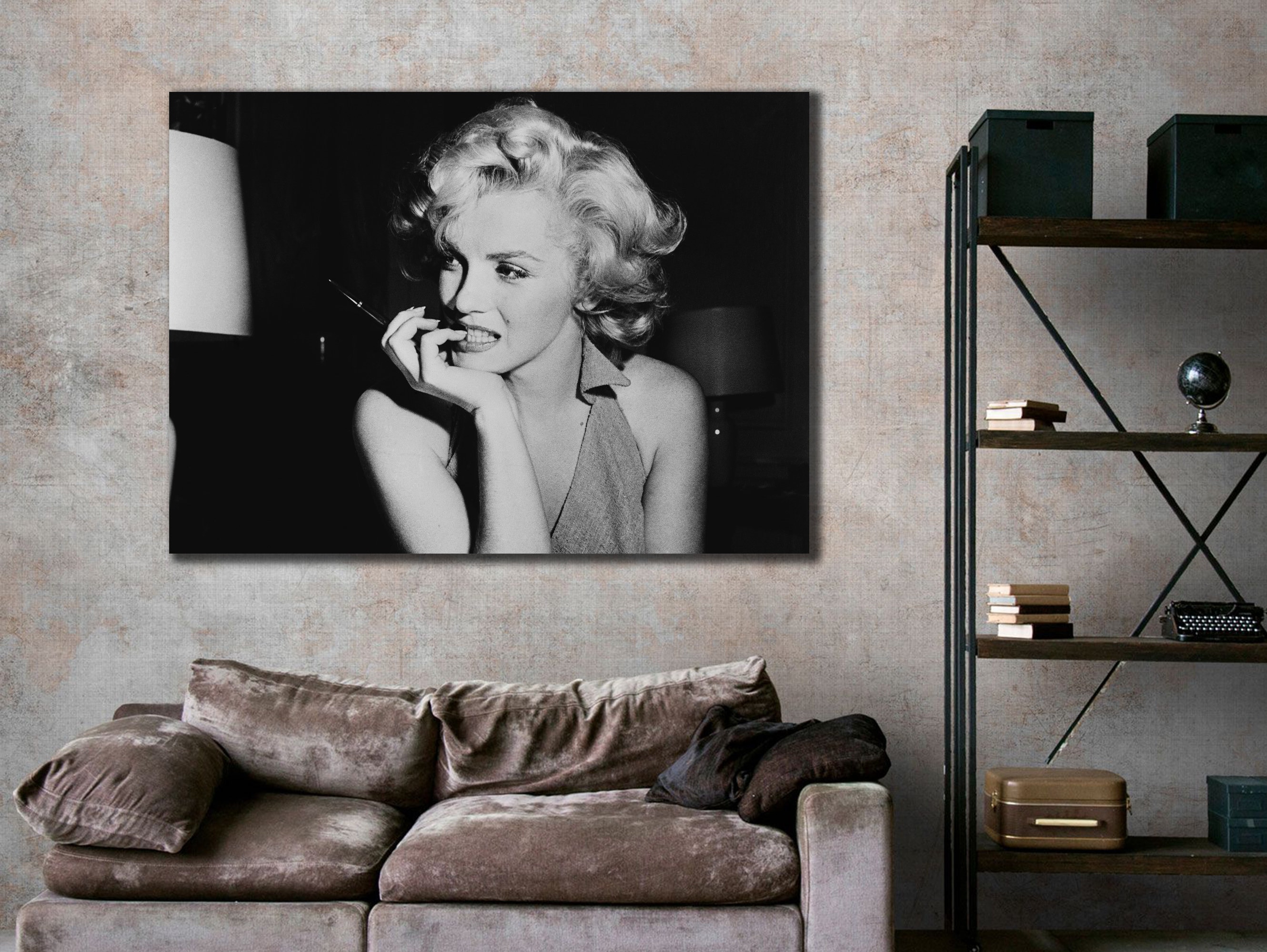 Black and White Marilyn Monroe Canvas Print, Modern Wall Decor - Etsy