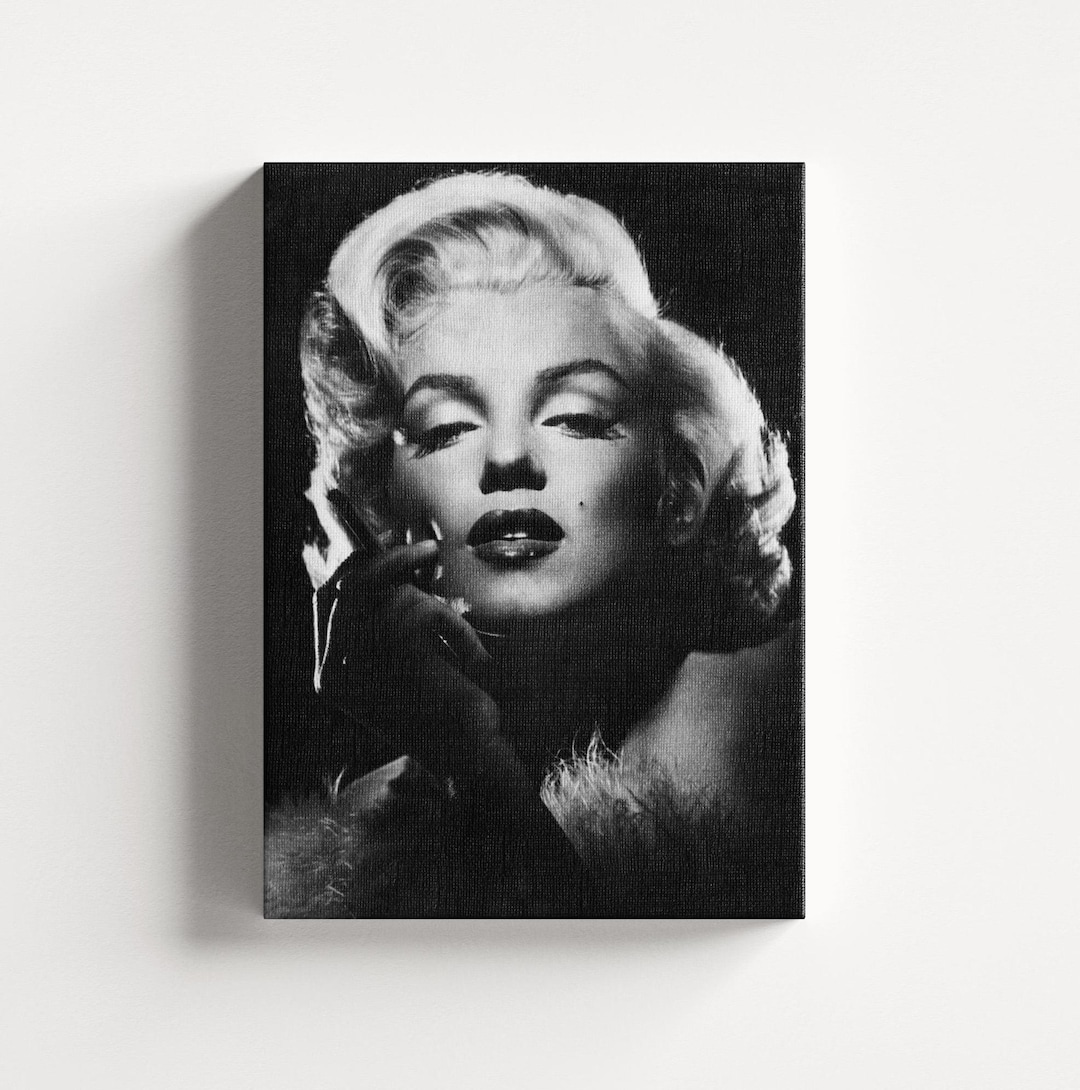 Black and White Marilyn Monroe Canvas Print, Celebrity Wall Art - Etsy