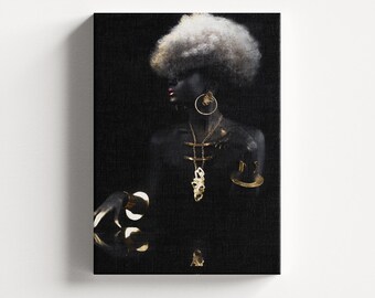 African Woman Canvas Print, Modern Home Wall Art