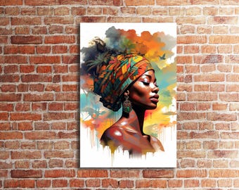 African Woman Canvas Print, Ethnic Wall Art