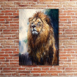 Lion Canvas Wall Art, Lion Portrait, Lion King Wall Art, Masculine Wall Art, Lion Artwork, Manly Wall Decor, Lion Lovers Gift, Lion Poster