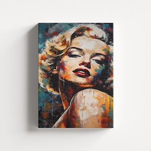 Marilyn Monroe Canvas Print, Marilyn Monroe Wall Art, Marilyn Monroe Poster, Girls Room Decor, Celebrity Portrait, Trendy Wall Art