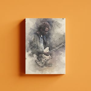 Sztuka ścienna z gitarą elektryczną, prezent dla gitarzysty, dekoracja ścienna z gitarą, wisząca na ścianie muzyka, wydruk na płótnie z gitarą, sztuka w studiu muzycznym, wystrój salonu