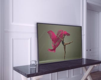 Canvasprint ballerina, muurdecoratie balletdanser, woonkamerkunst