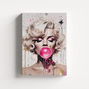 Marilyn Monroe Canvas Wall Art, Decorazione da parete Monroe, Poster Monroe, Decorazione per la stanza delle ragazze, Arte Marilyn Monroe, Poster Pop Art, Decorazione da parete moderna