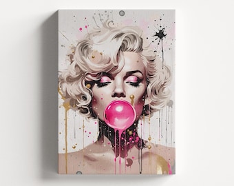 Marilyn Monroe Pop Art Canvas Print, Modern Wall Decor