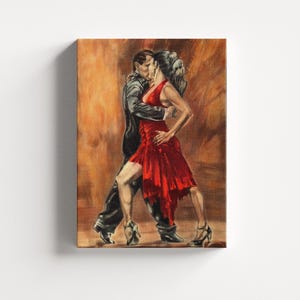 Romantic Couple Canvas Printing, Dancing Couple Art, Tango Wall Art, Home Wall Decor, Gift for Couples, Romantic Home Art, Dance Art Print