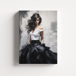 Elegant Woman Canvas, Abstract Woman Art, Living Room Wall Art, Woman Painting, Beautiful Woman Canvas Painting, Home Decor, Ready to Hang