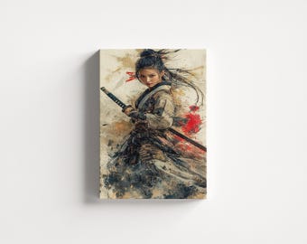 Obraz na płótnie „Kobieta samuraj”, dekoracja z japońskiego wojownika