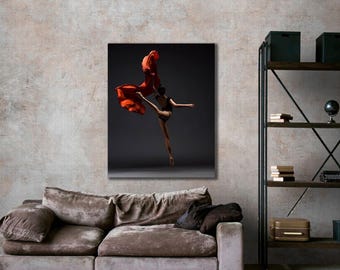 Canvasprint ballerina, muurdecoratie danseres, kunst meisjeskamer