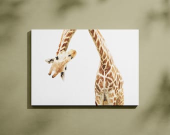 Funny Giraffe Canvas Wall Art, Animal Home Decor
