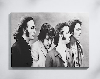 The Beatles Canvas Wall Art, Music Canvas Print,Living Room Canvas, Jazz Music Art,Poster or rolled Canvas,Beatles Artwork, Rock Band Poster