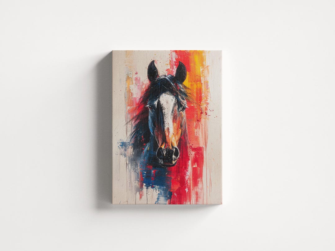 Abstract Horse Portrait Canvas Print, Ready to Hang - Etsy