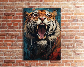 Tiger Canvas Wall Art, Luxury Home Decor