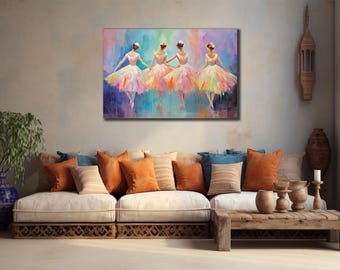 Ballerina Canvas Print, Modern Dancer Wall Art, Living Room Decor