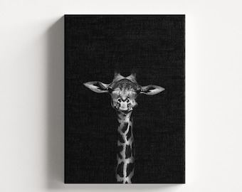 Giraffe Canvas Wall Hanging, Modern Animal Art