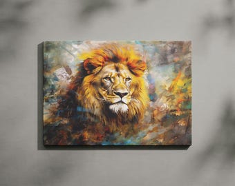 Majestic Lion Canvas Print, Wild Animal Wall Art