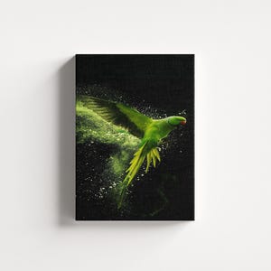Parrot Canvas Print, Colorful Bird Wall Art, Parrot Canvas Art, Exotic Home Decor, Tropical Bird Art, Bird Lover Gift, Luxury Wall Art