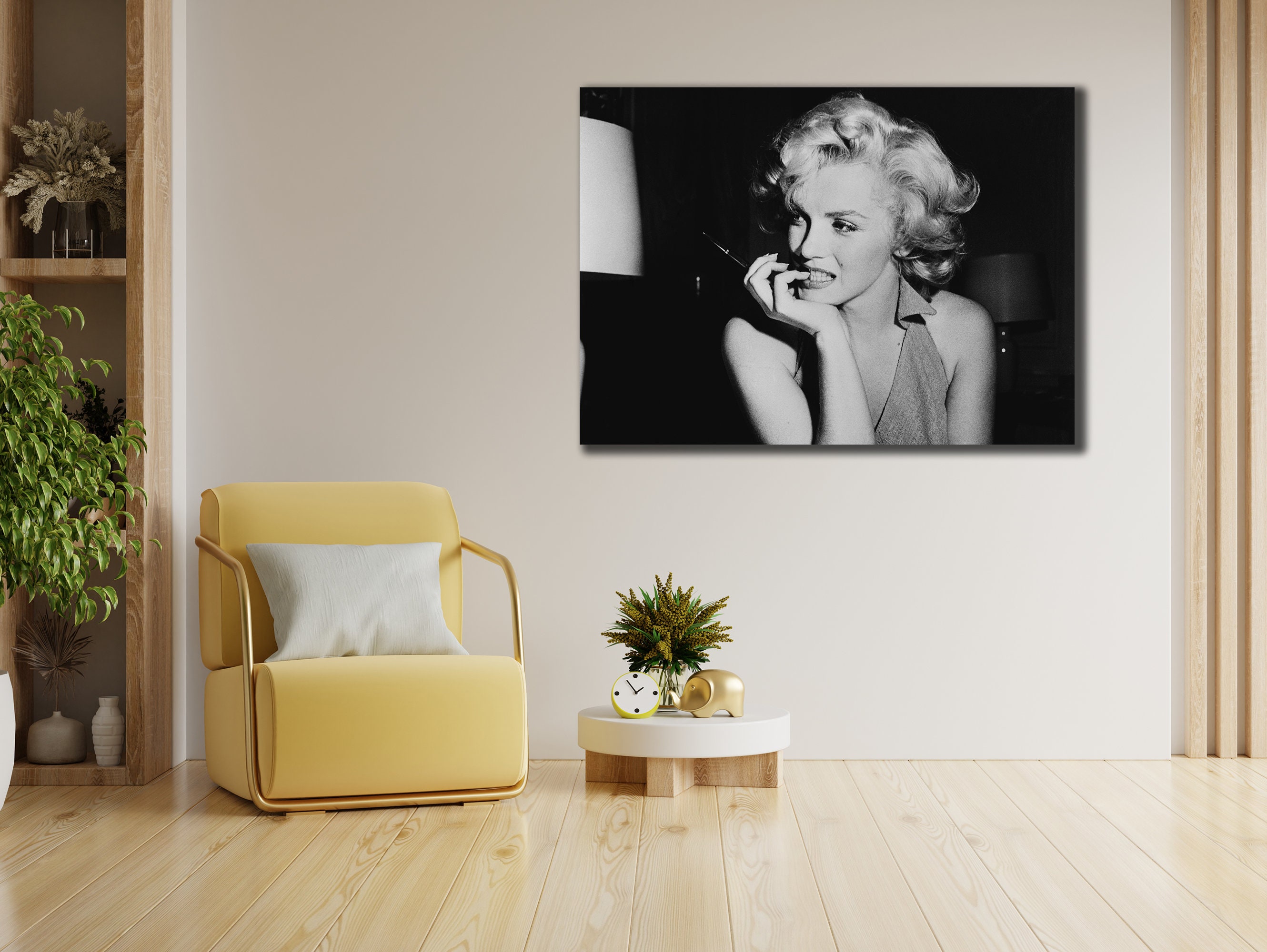 Black and White Marilyn Monroe Canvas Print, Modern Wall Decor - Etsy