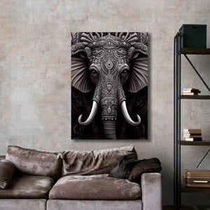 Elephant Artwork Canvas Art, Elephant Lover Gift, Elephant Art Print, Modern Wall Decor, Elephant Wall Art, Wall Decoration
