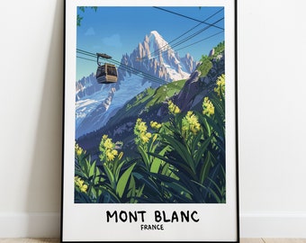 Poster de Chamonix-Mont-Blanc, poster Chamonix, impressie Chamonix, cadeau Chamonix, souvenir Chamonix, Voyage Chamonix.