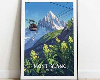 Poster de Chamonix-Mont-Blanc 2, poster Chamonix, impressie Chamonix, cadeau Chamonix, souvenir Chamonix, Reis Chamonix.