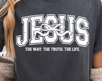 Jezus PNG The Way The Truth The Life, Christian Varsity SVG, bijbelvers boog sublimatie (digitaal)