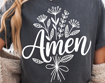 Floral Amen SVG: Christian Bible Verse Clipart (Digital Download)