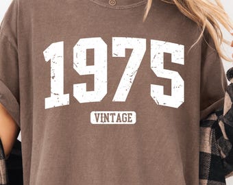 1975 Vintage SVG Von PNG Birthday: Distressed Sublimation Design (Digital)