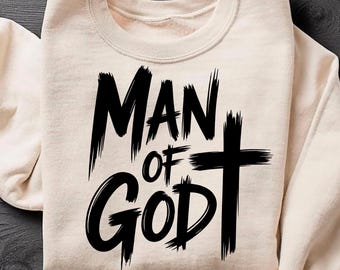 Man of God SVG: christelijk kruis ontwerp sublimatie, bijbelvers png (digitale download)