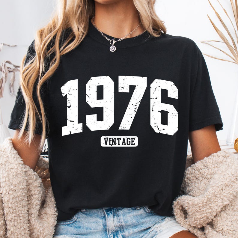 1976 Vintage SVG Von PNG Birthday: Distressed Sublimation Design ...