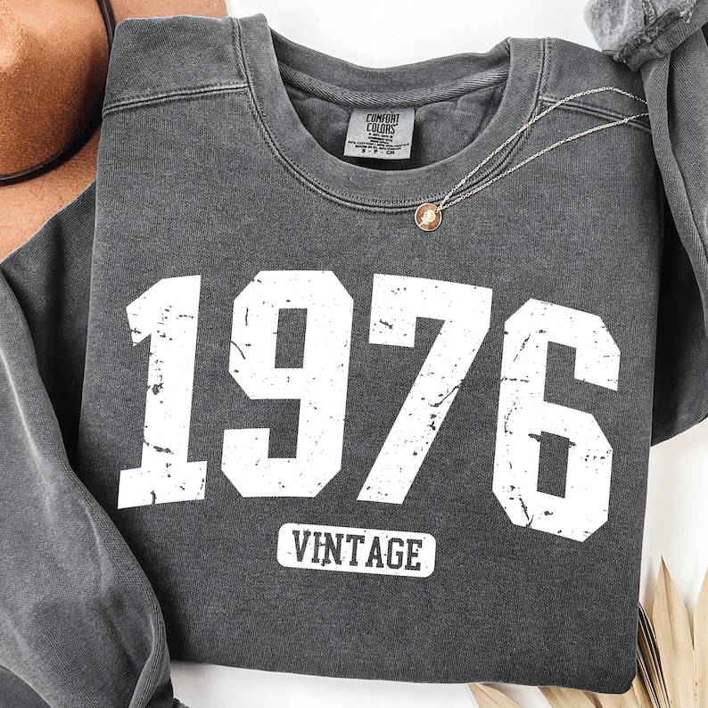 1976 Vintage SVG Von PNG Birthday: Distressed Sublimation Design ...
