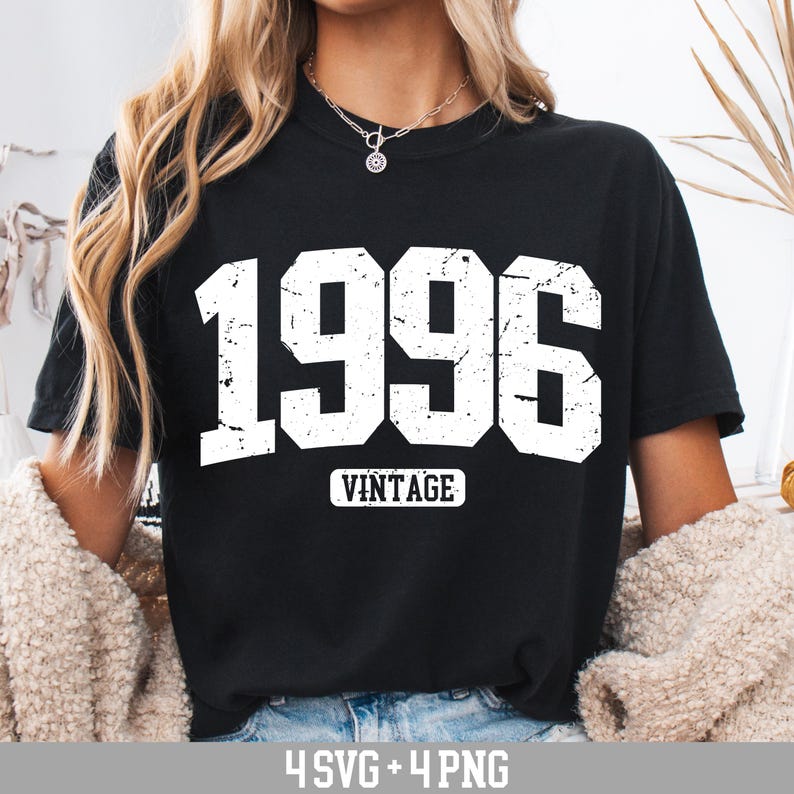 1996 Vintage SVG PNG, Retro Birthday Design Sublimation (digital ...