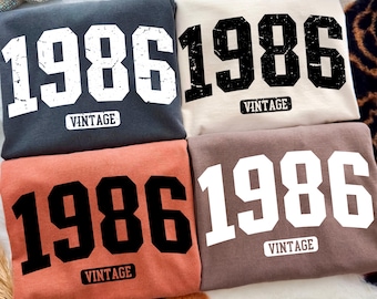 1986 Vintage SVG PNG, Retro Birthday Design (Digital Download)