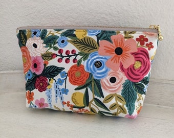 Japanese Cotton/Pencil Case/Makeup Bag - Wildwood-Garden Party