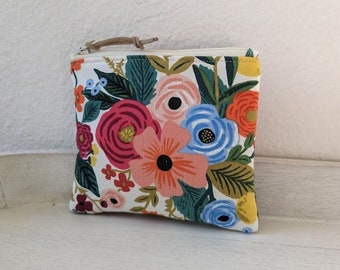 Mini Coin Purse, Small Zipper Pouch, Small Wallet, Card Holder - Padded Zipper Pouch Wildwood-Garden Party